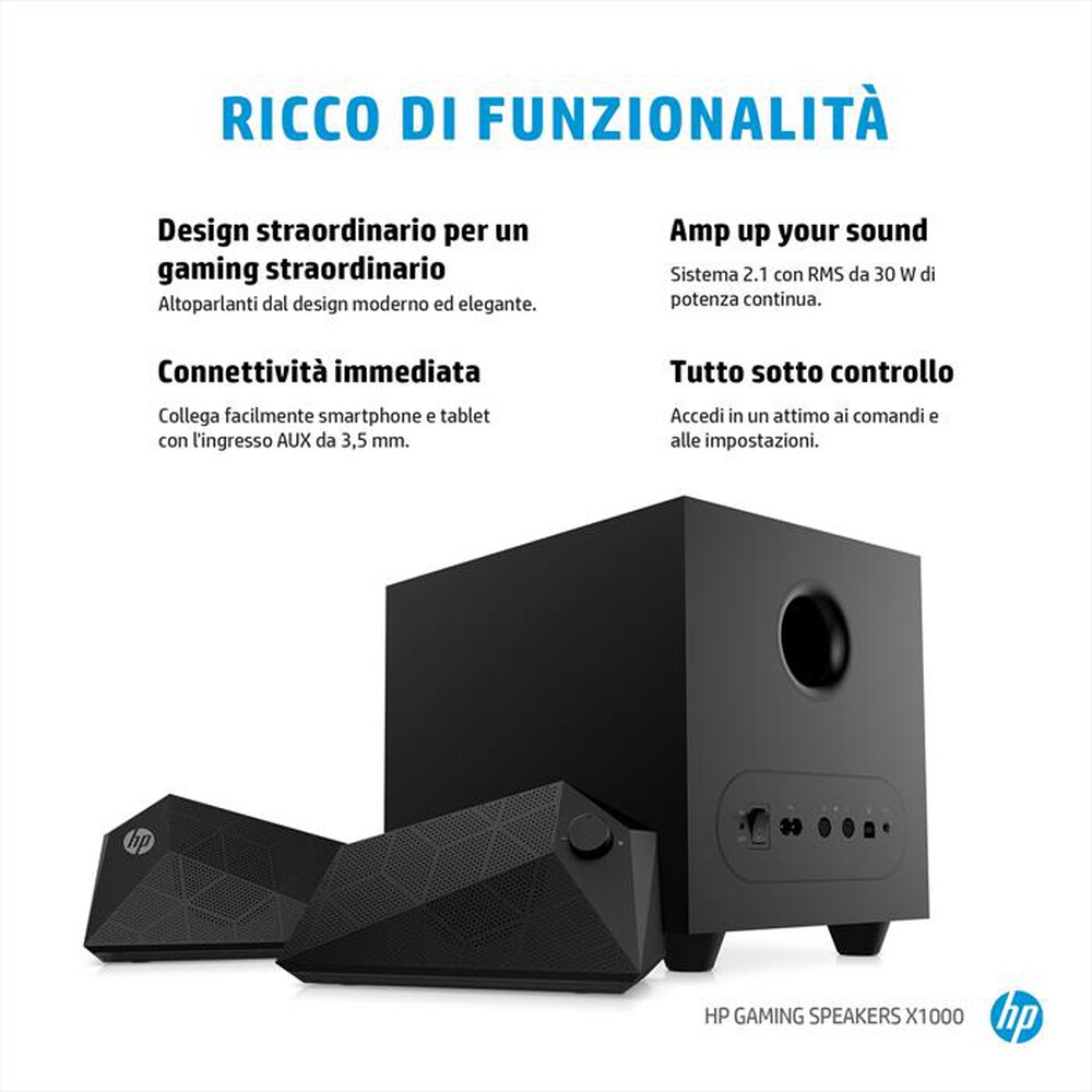 "HP - HP GAMING SPEAKERS X1000-Nero"