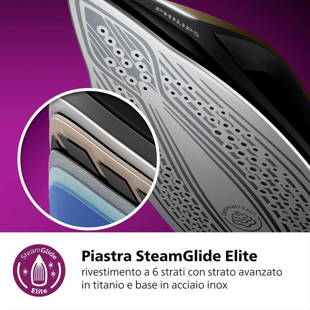 "PHILIPS - Sistema stirante PERFECTCARE SERIE 8000 PSG8140/80-Nero/Oro"
