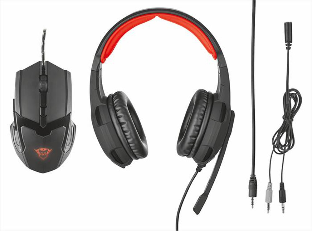 "TRUST - GXT784 GAME HDST & MSE-Black/Red"