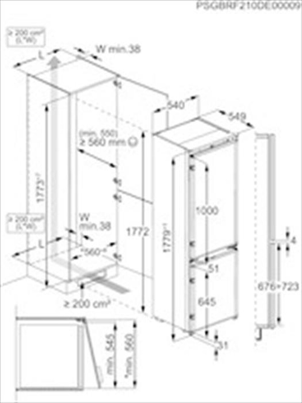 Immagine del prodotto AEG - Frigorifero combinato TC9MS181BS  Classe B 250lt-Bianco