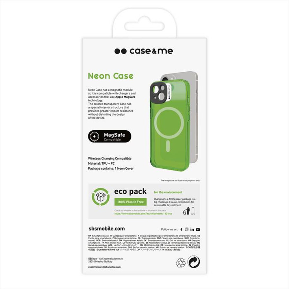 Immagine del prodotto SBS - Cover fluo MagSafe CMCOVCFLMSIP1461G per iPhone 14-Verde