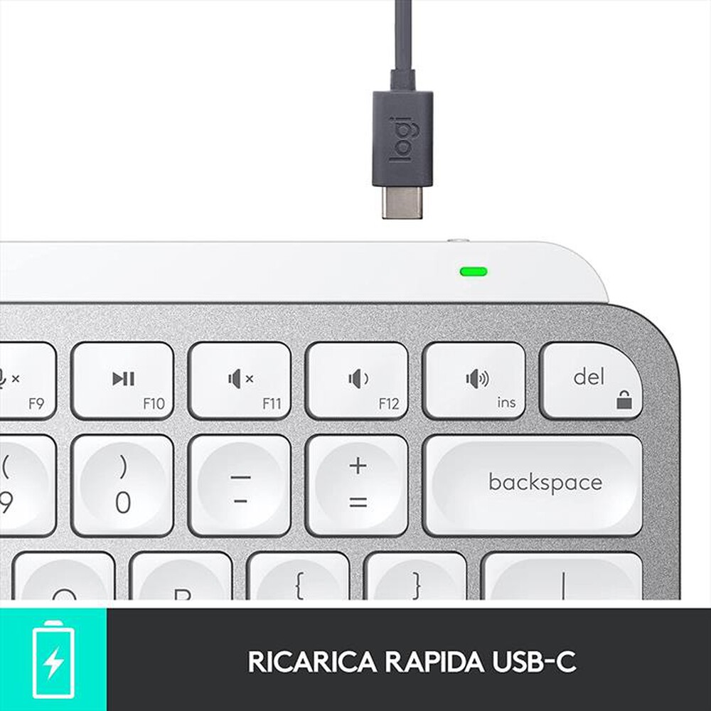 "LOGITECH - MX Keys Mini Minimalist Wireless-Pale Grey"