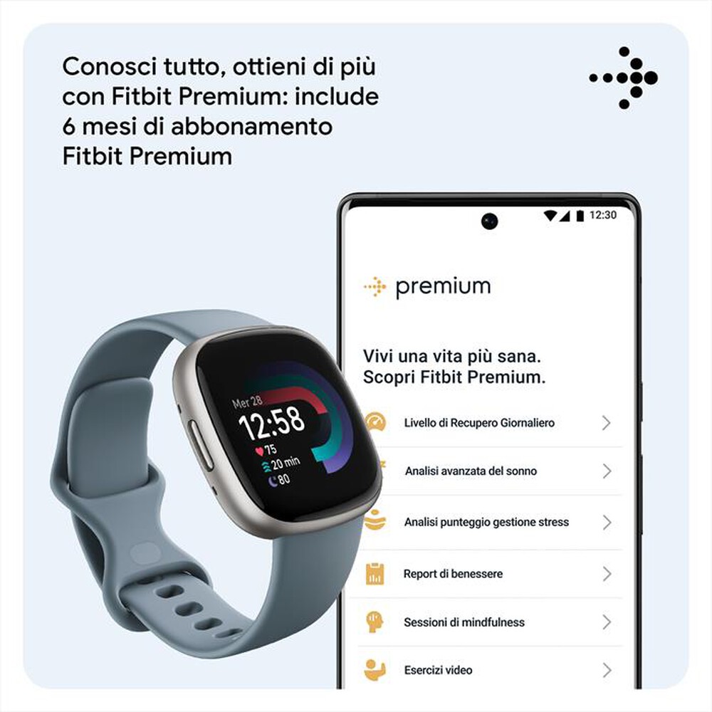 "FITBIT - VERSA 4 - FB523SRAG-BLU AVIO/ALL GRIGIO PL"