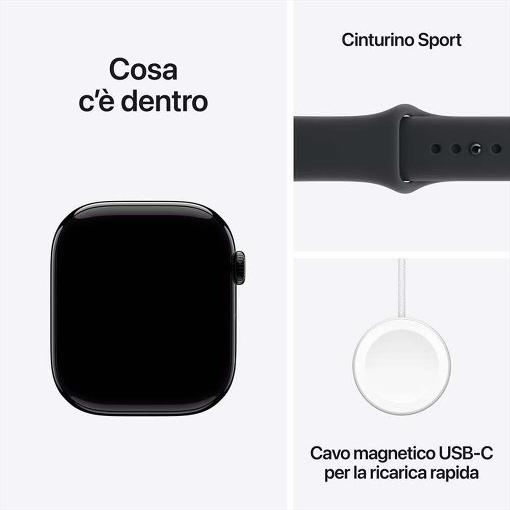 Immagine del prodotto APPLE - Watch Series 11 GPS + Cellular 46mm Alluminio-Jet Black Sport Band Nero S/M
