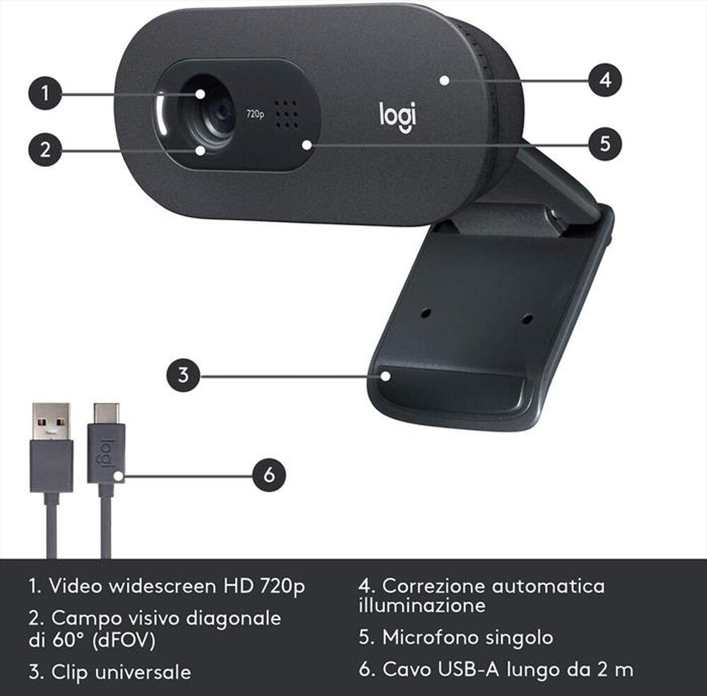 "LOGITECH - Logitech C505 HD Webcam - "