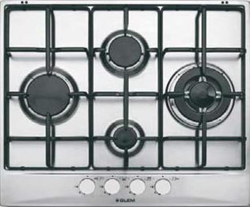"GLEM GAS - Piano cottura a gas GT645IX 4 fuochi 58,5cm-Inox"