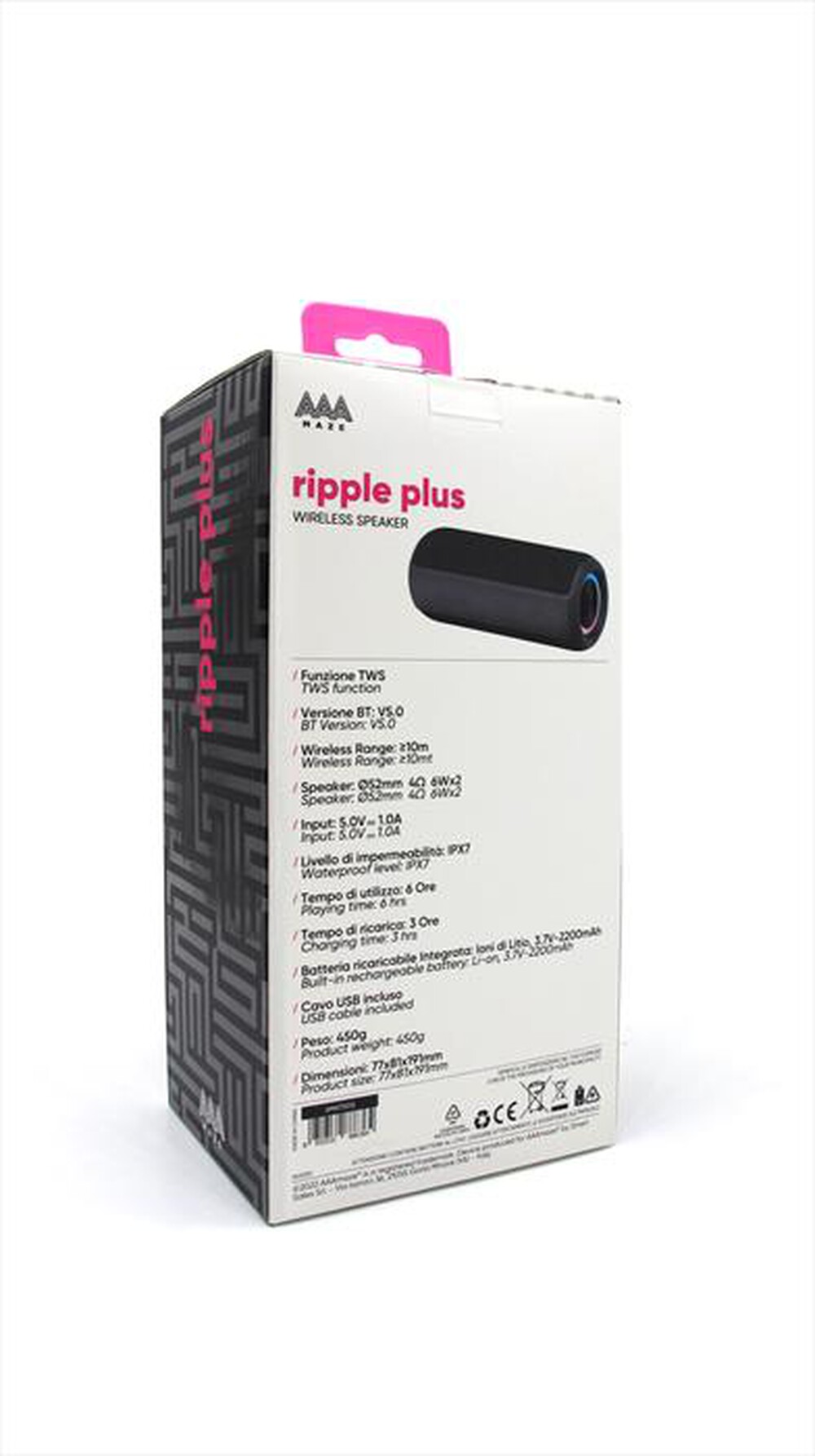 Immagine del prodotto AAAMAZE - SPEAKER BLUETOOTH RIPPLE PLUS-NERO
