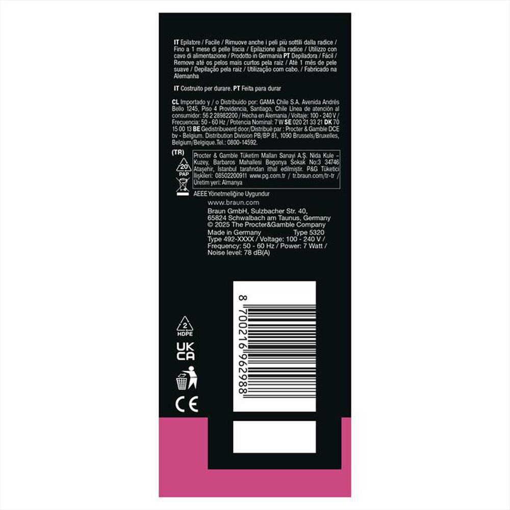 Immagine del prodotto BRAUN - Epilatore LEGEPIL SE3-000 BOX MN-ROSA