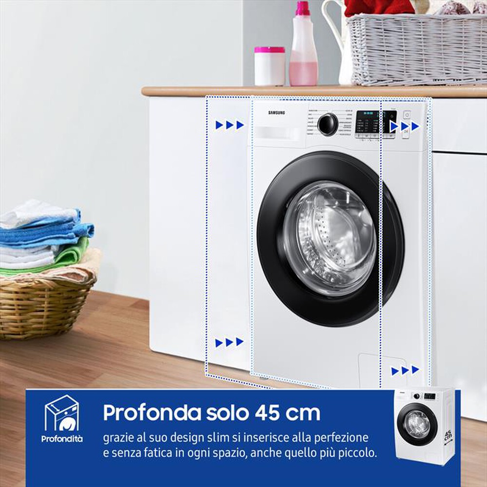 Immagine del prodotto SAMSUNG - Lavatrice WW80AGAS21AEET 8 Kg Classe E-BIANCO OBLO' NERO