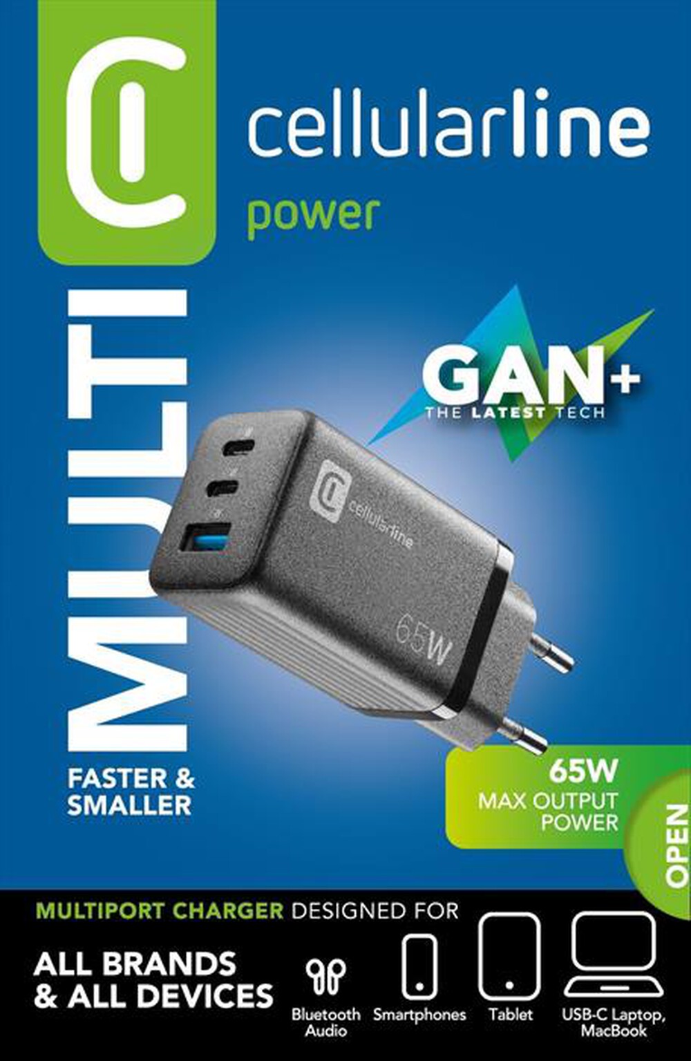 Immagine del prodotto CELLULARLINE - Carica batterie ACHUSBGAN3PD65WK-Nero