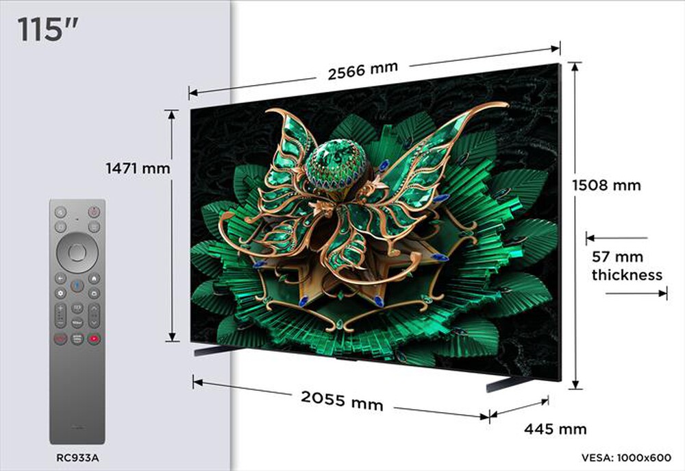 Immagine del prodotto TCL - Smart TV MINI LED UHD 4K 115" 115C7K-Black