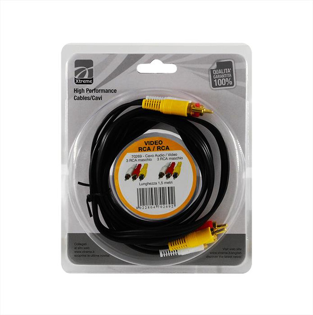 Immagine del prodotto XTREME - CAVO AUDIO-VIDEO 3 RCA-NERO