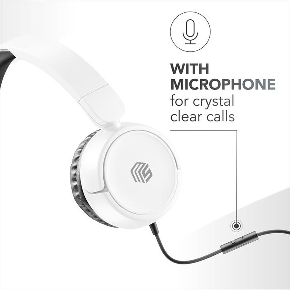 Immagine del prodotto CELLULARLINE - Cuffie a padiglione chiuso MUSICSOUNDFULLCW-Bianco