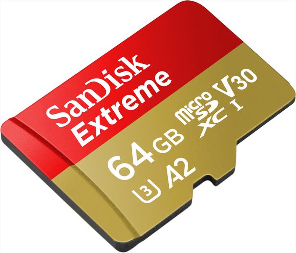 Immagine del prodotto SANDISK - MICROSD EXTREME A2 64GB + A-Oro/Rosso
