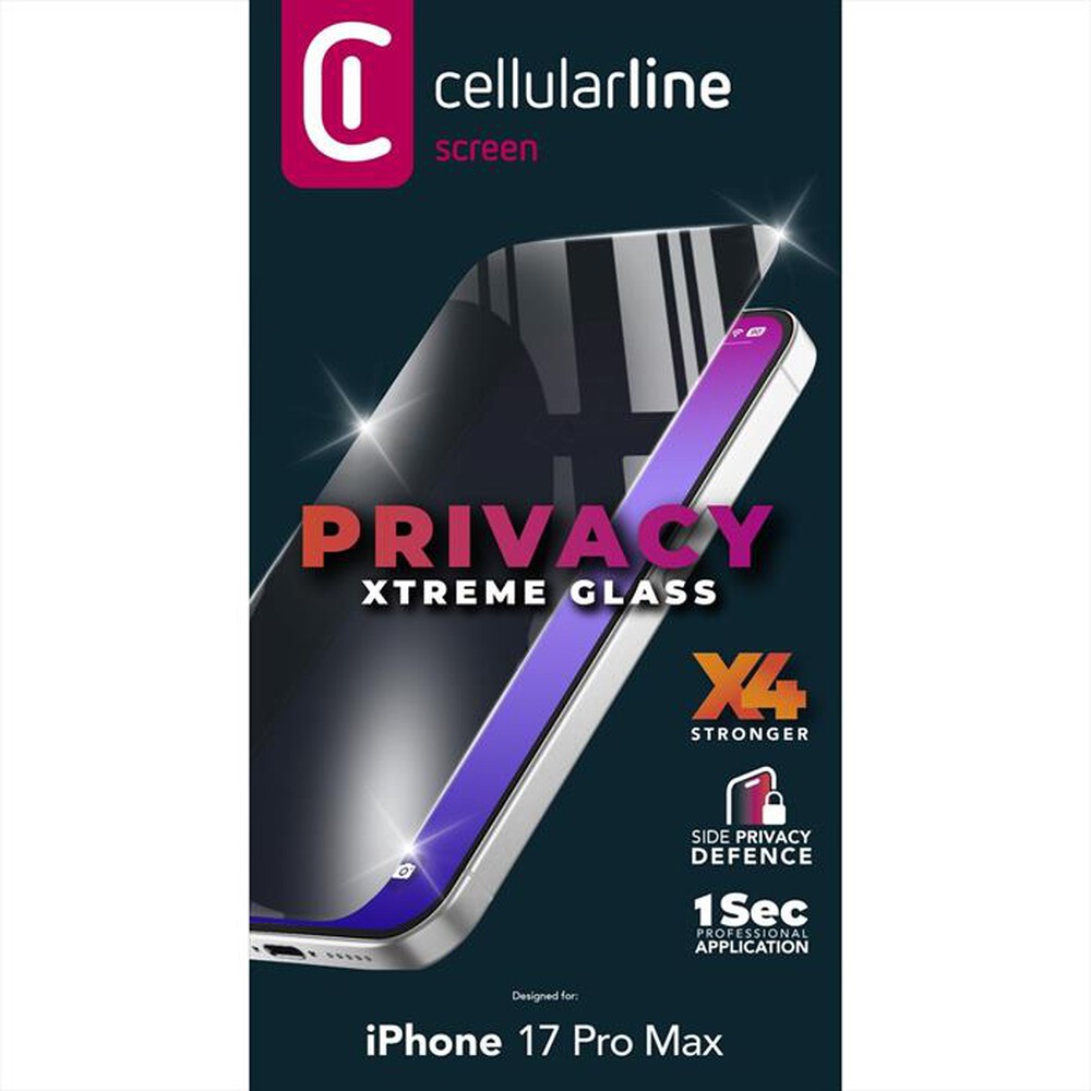 Immagine del prodotto CELLULARLINE - Pellicola proteggischermo per iPhone 17 Pro Max-Trasparente