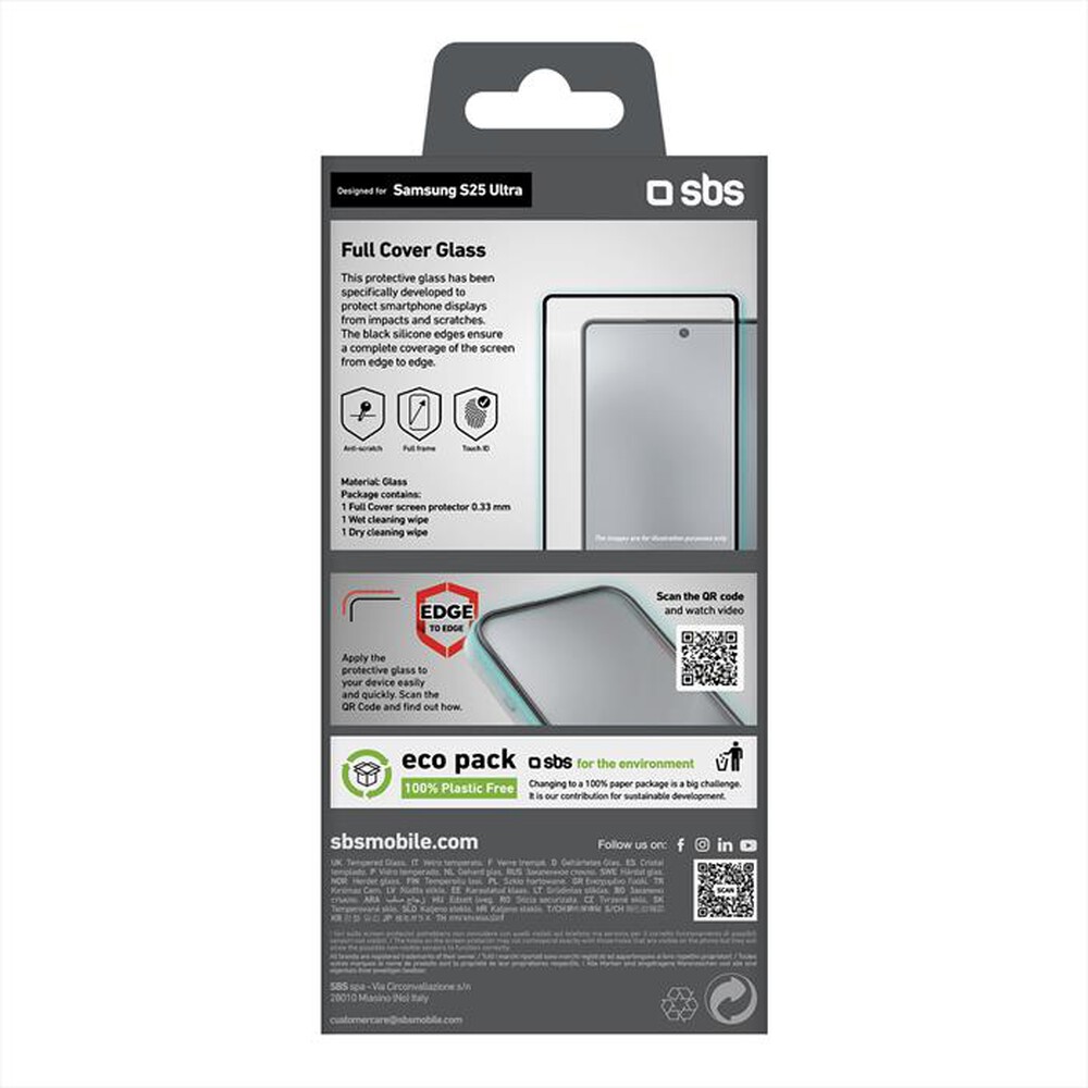 "SBS - Pellicola TESCRFCSAS25U per Samsung S25 Ultra-Nero"
