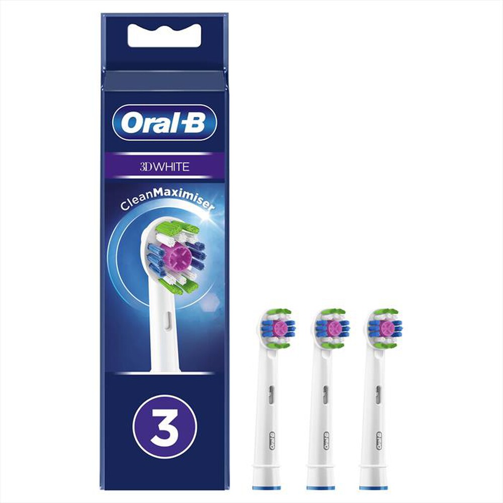 "ORAL-B - Testine di ricambio 3DWHITE, confezione da 3 Pezzi-Bianco"
