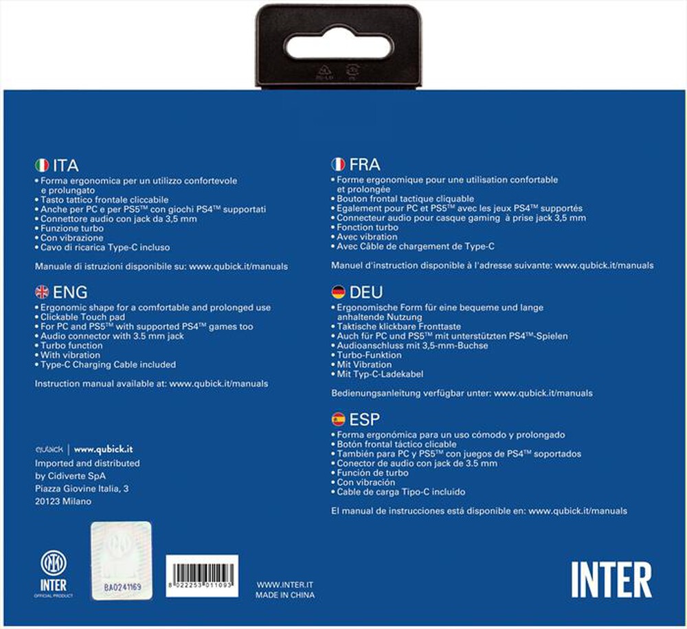"QUBICK - WIRELESS CONTROLLER INTER"