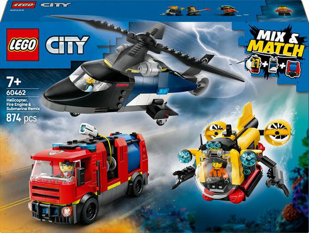 Immagine del prodotto LEGO - CITY Elicottero, autopompa e sottomarino 60462