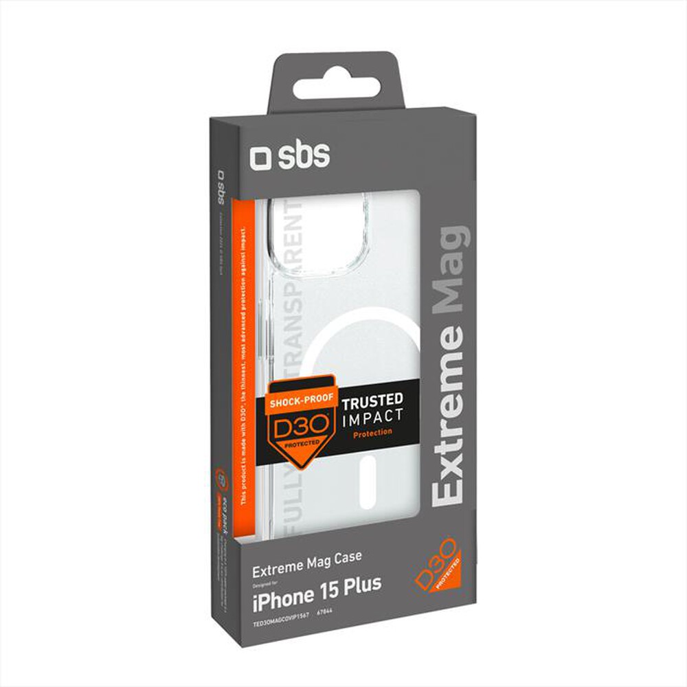 "SBS - Cover Magsafe D3O TED3OMAGCOVIP1567 iPhone 15 Plus-Trasparente"