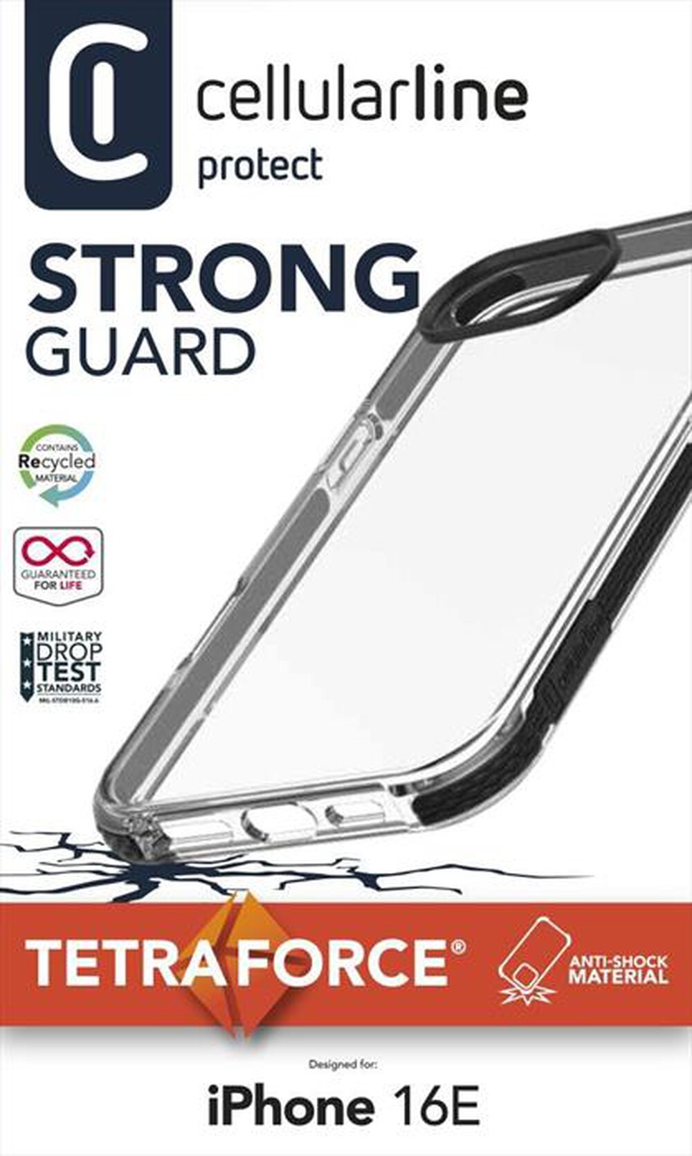 Immagine del prodotto CELLULARLINE - Cover TETRA FORCE STRONG GUARD - IPHONE SE (2025)-Transparent