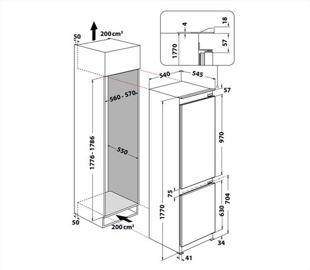 Immagine del prodotto WHIRLPOOL - Frigorifero combinato WHR 18 TD Classe D 250 lt-Bianco