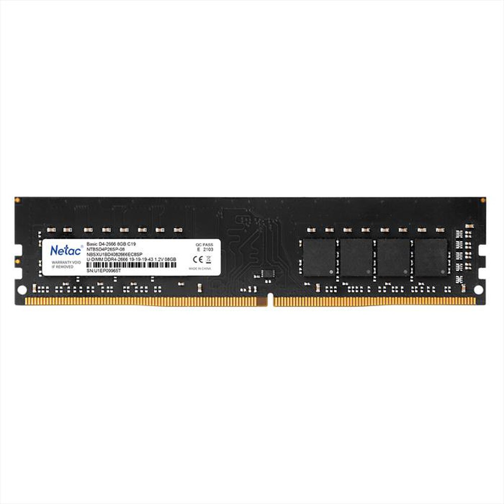 Immagine del prodotto NETAC - BASIC DDR4-2666 8G C19 U-DIMM 288-PIN-NERO