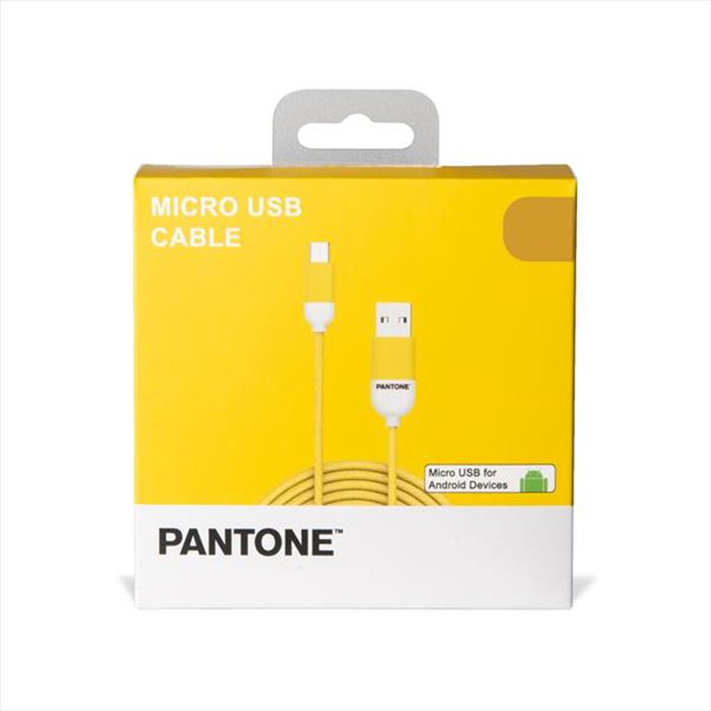 "PANTONE - PT-MC001-5Y - MICROUSB CABLE 1 5 MT-GIALLO/PLASTICA"
