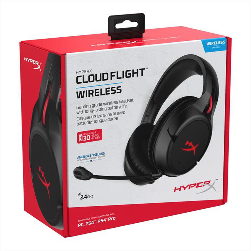 "HYPERX - Cuffia PC CLOUD FLIGHT-Nero e Rosso"