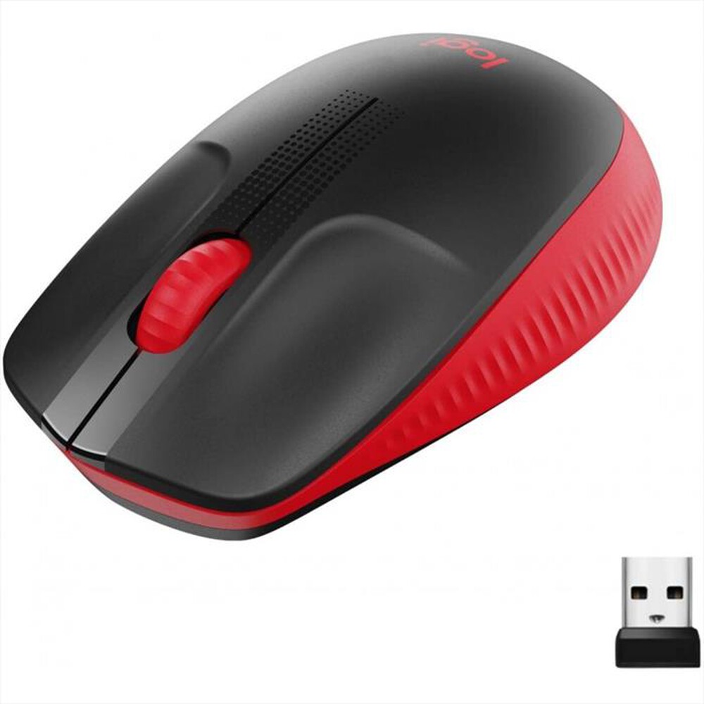 "LOGITECH - M190 Full-size wireless mouse - RED - EMEA-Nero/Rosso"