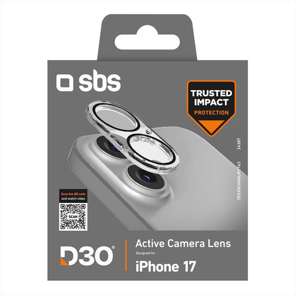Immagine del prodotto SBS - D3O Camera glass per iPhone 17/16-Nero