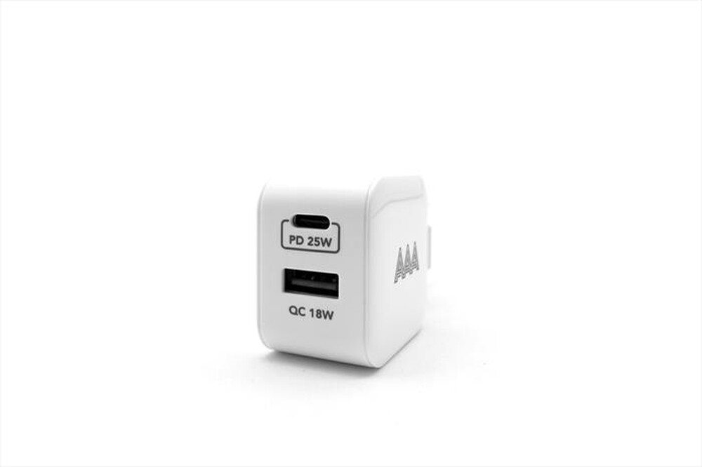 "AAAMAZE - ALIMENTATORE FAST CHARGER QC+PD 25W-Bianco"