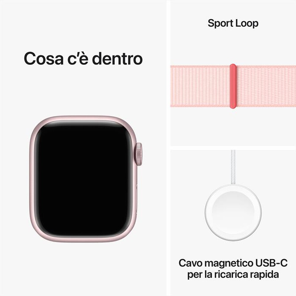 "APPLE - Watch Series 9 GPS Cassa 41mm Rosa-Rosa Confetto"