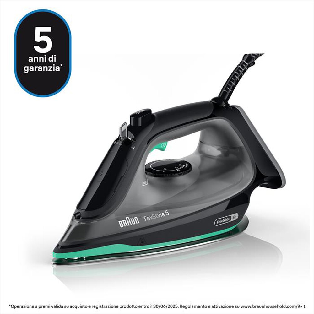 "BRAUN - Ferro da stiro a vapore SI5277GR-Nero-verde"