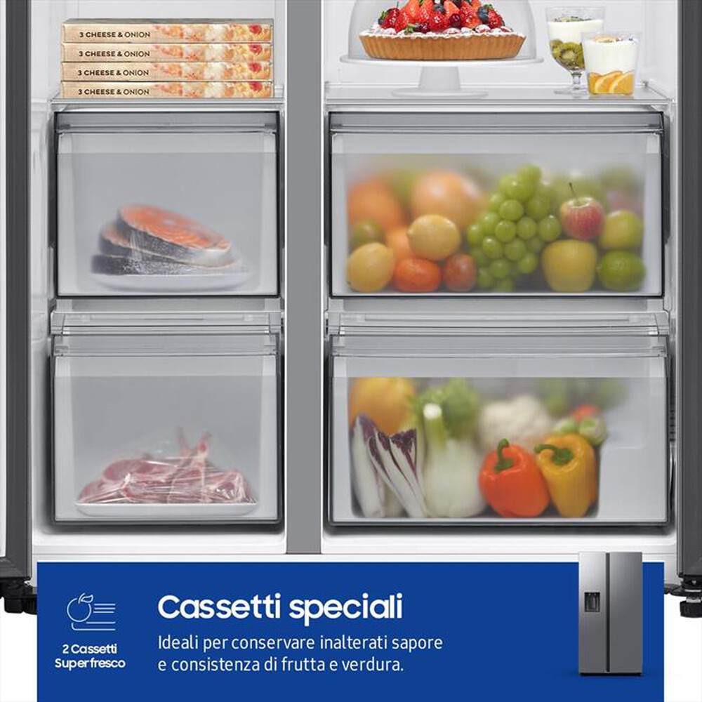 "SAMSUNG - Frigorifero side by side RS70F65KETEF Classe E-Inox"