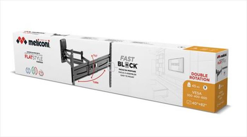 "MELICONI - Supporto TV FLATSTYLE FDRP 600 IT-Nero"