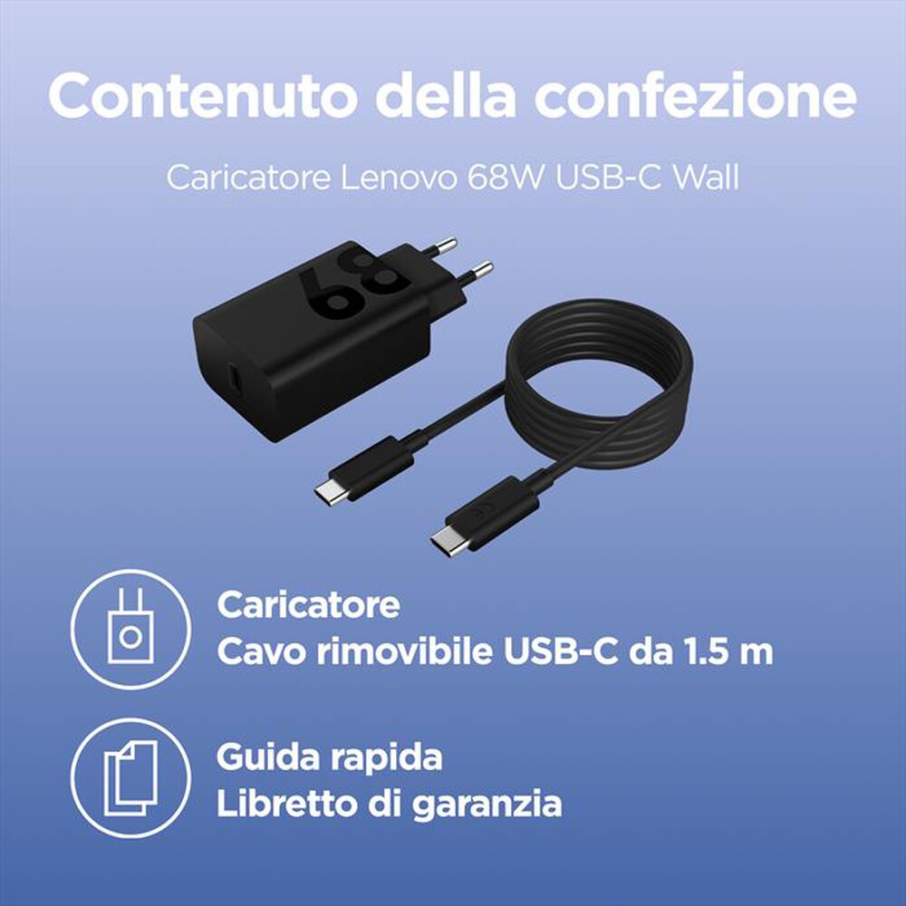 Immagine del prodotto LENOVO - Caricatore da rete 68W USB-C-Nero