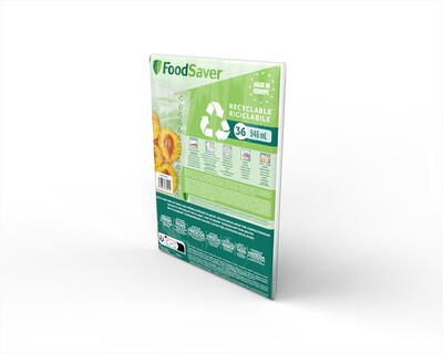 FOODSAVER - 36 SACCHETTI RICICLABILI 0,94 LT – 20X28 CM-trasparente