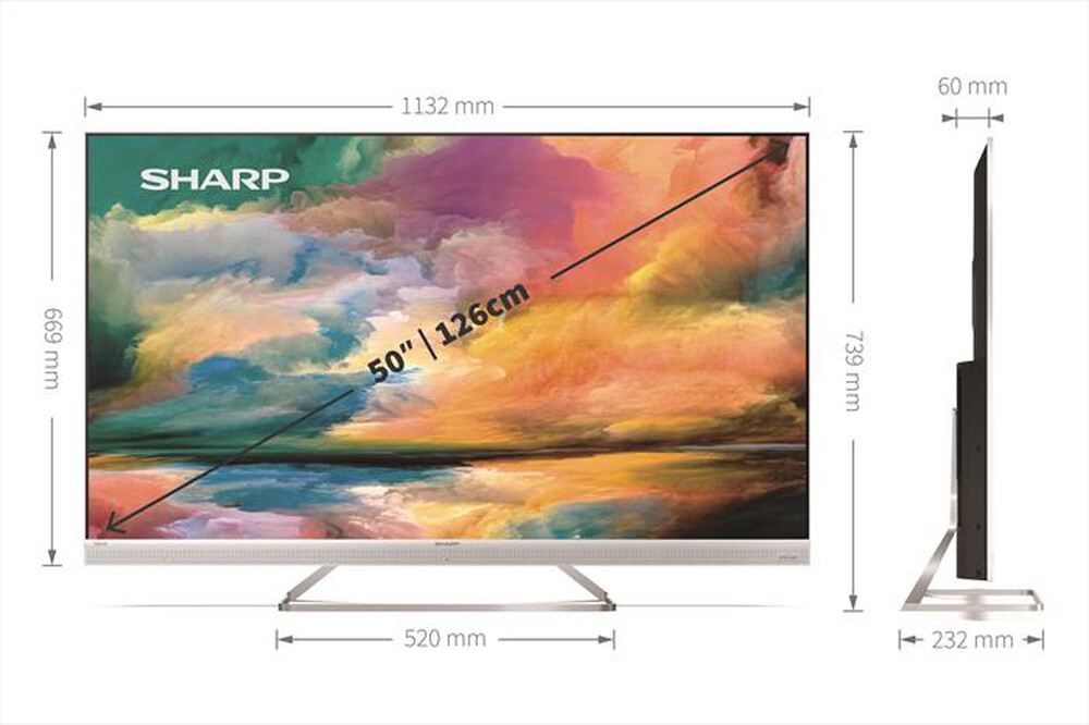 "SHARP - Smart TV Q-LED UHD 4K 75\" 75EQ4EA-SILVER"