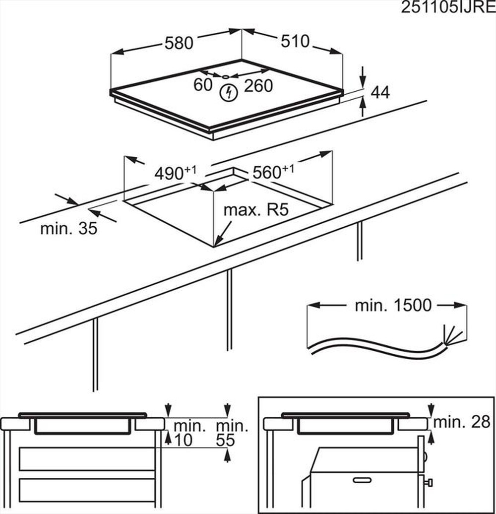 Immagine del prodotto AEG - Piano cottura elettrico TO64IM0BIB 58 cm-Nero
