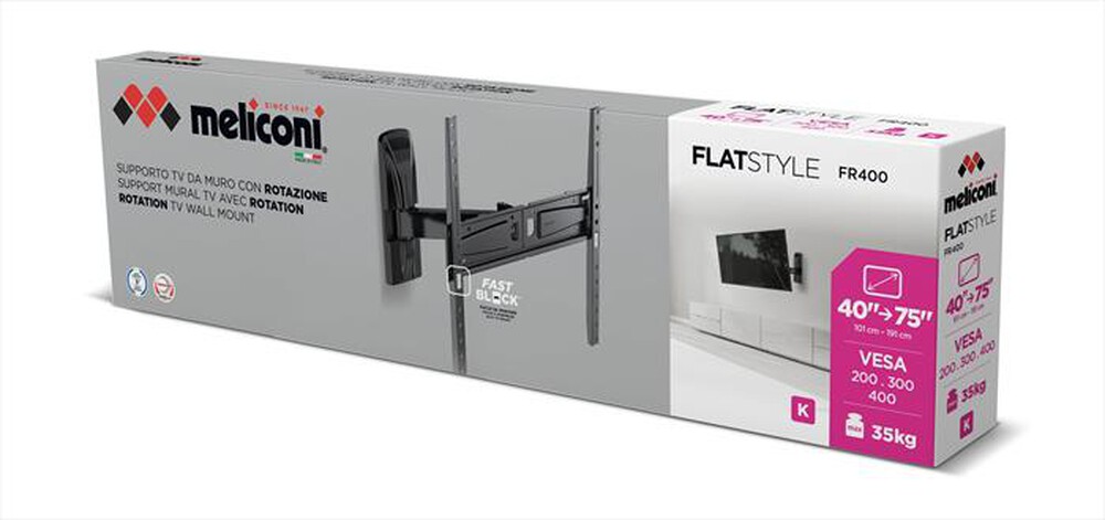 Immagine del prodotto MELICONI - Supporto TV FLATSTYLE FR 400 IT-Nero