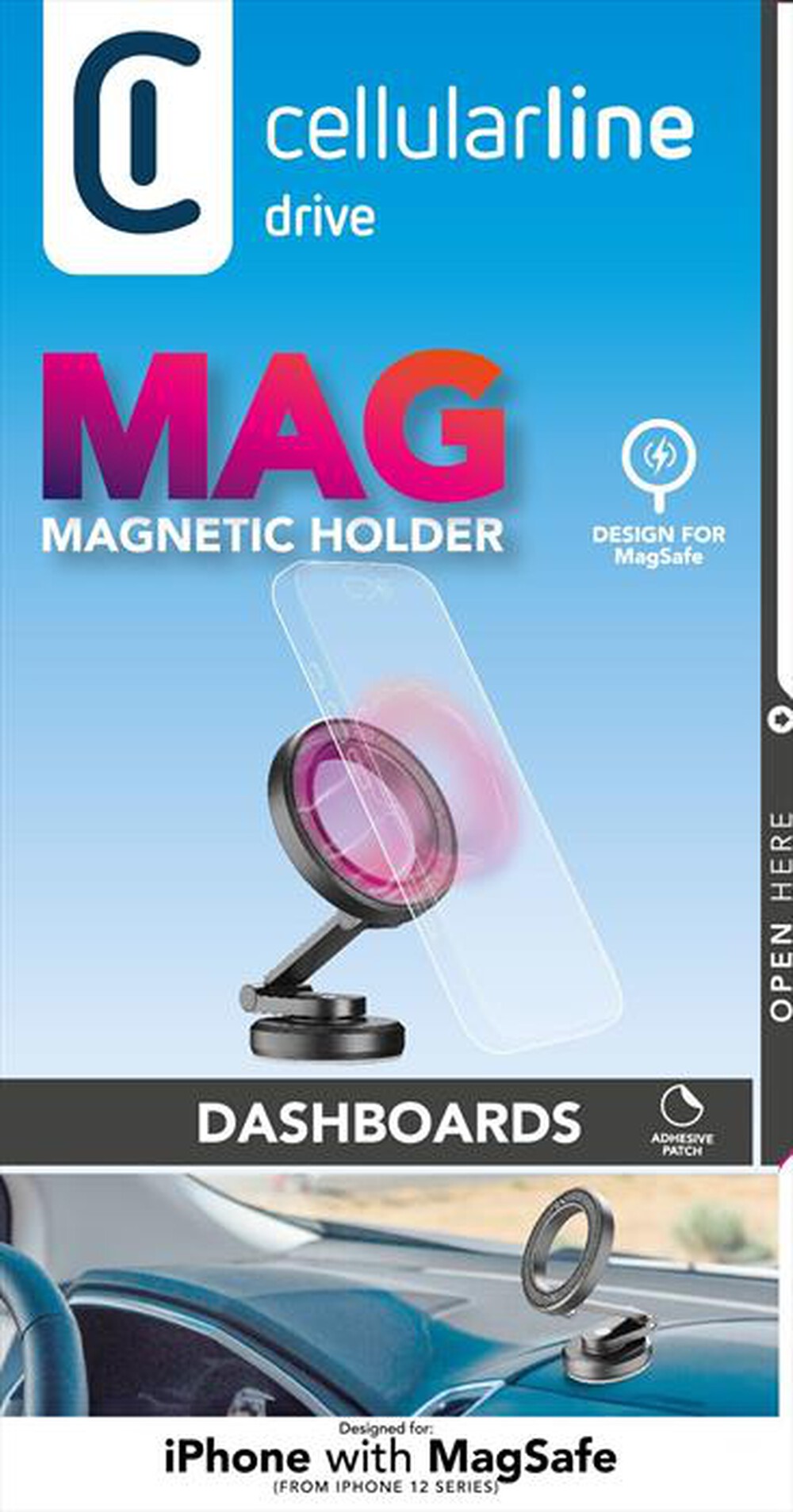 Immagine del prodotto CELLULARLINE - Supporto smartphone da auto MAGSFHOLDERCOMPCTK-Nero