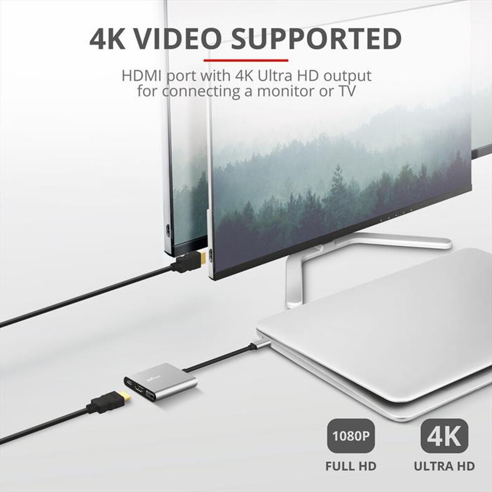 Immagine del prodotto TRUST - DALYX 3-IN-1 USB-C ADAPTER-Grey