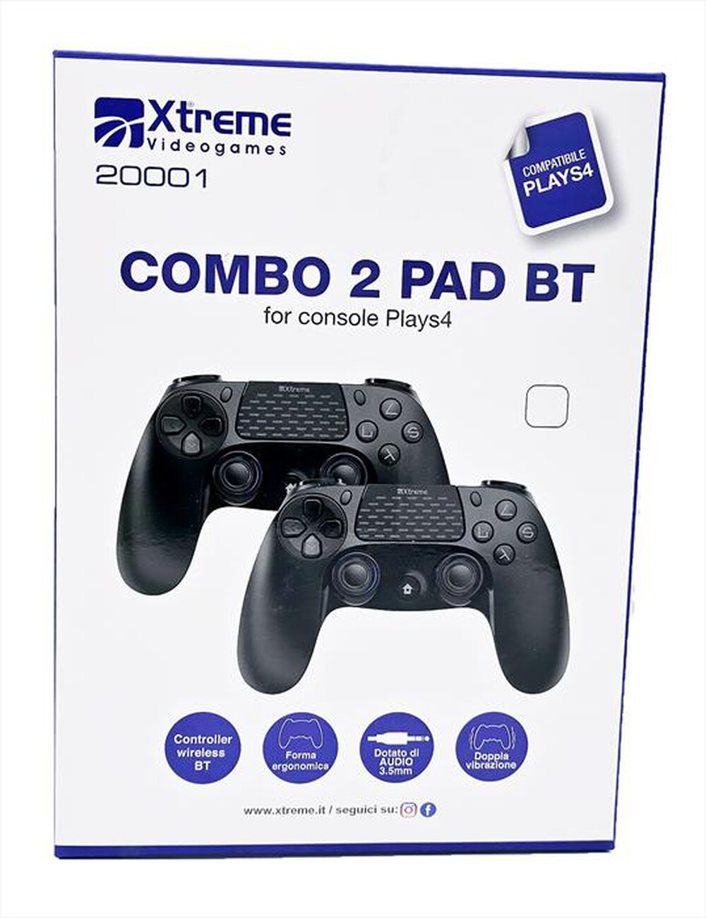 Immagine del prodotto XTREME - CONFEZIONE 2 PAD COMPATIBILI PS4 SENZA FILO 20001-nero