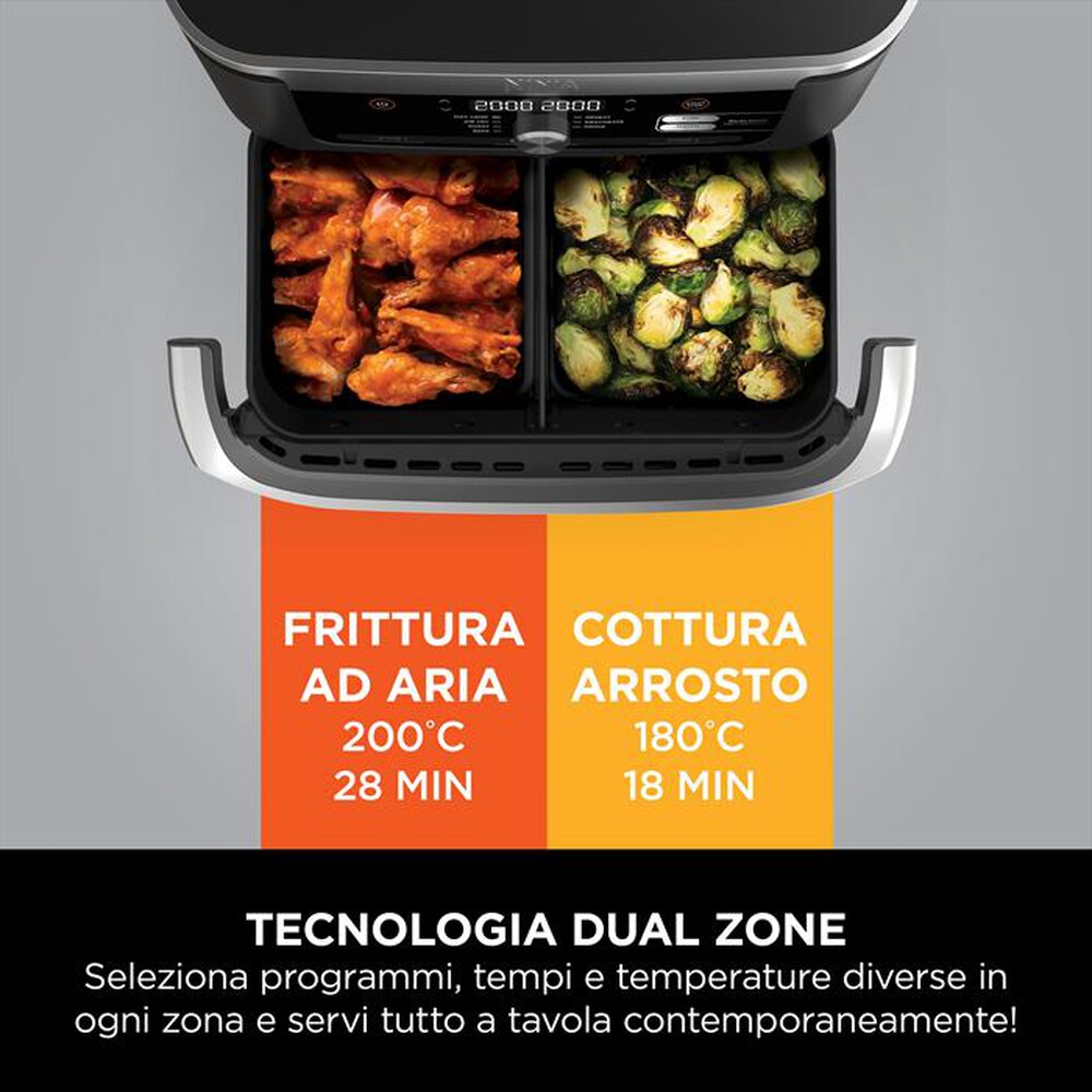 "NINJA - Friggitrice ad aria FLEXDRAWER DA 10,4L-nero"