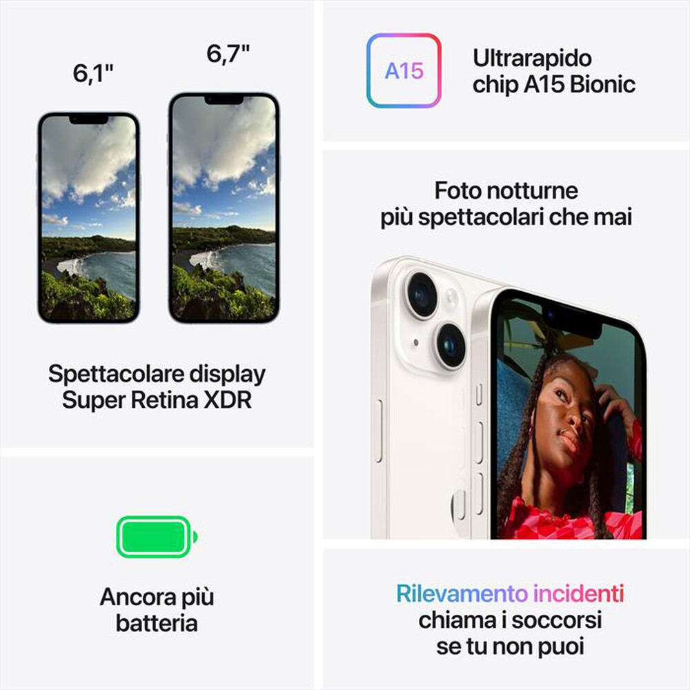 "WIND - 3 - APPLE iPhone 14 128GB-Galassia Bianco"