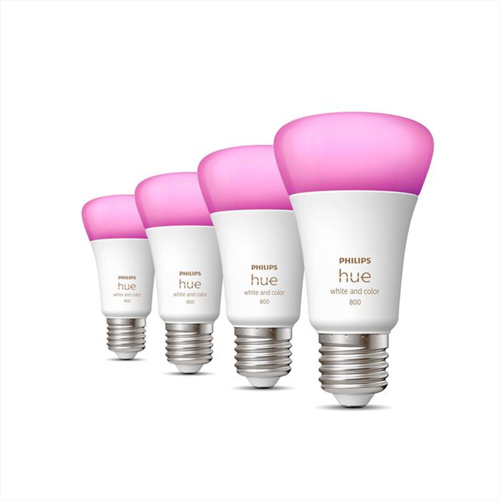 "PHILIPS - HUE WHITE AND COLOR AMBIANCE 4X LAMPADINE E27 60W-Multicolore"