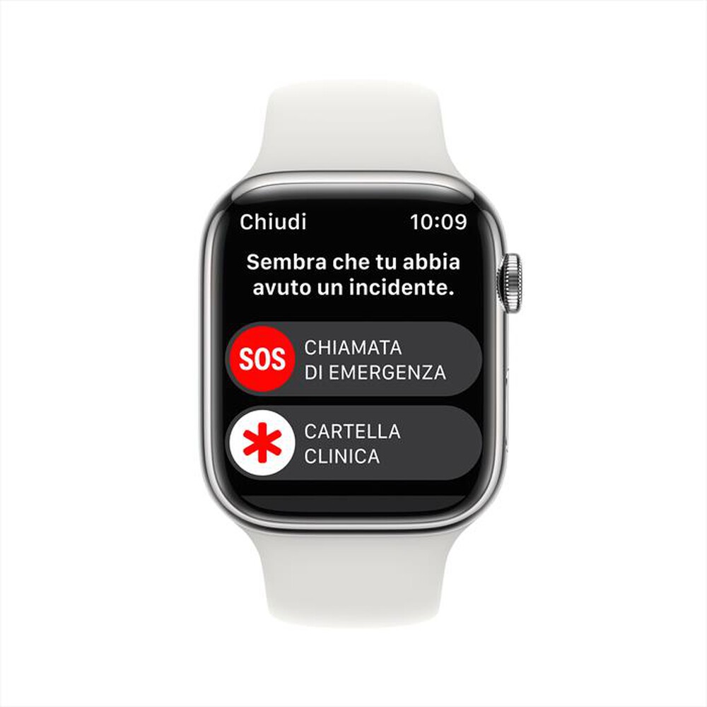 "APPLE - Watch Series 8 GPS + Cellular 45mm Acciaio-Argento - Bianco"