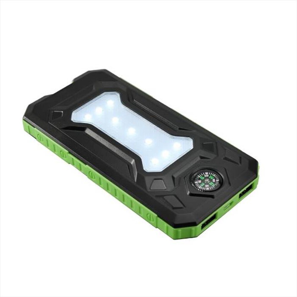 "ISNATCH - S10 - POWER BANK A ENERGIA SOLARE 10000MAH-Nero/Verde"