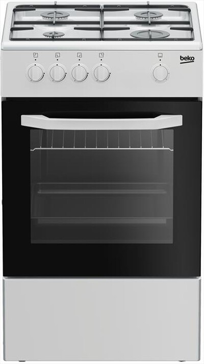 BEKO - Cucina a gas CSG42001FW-Nero, Bianco